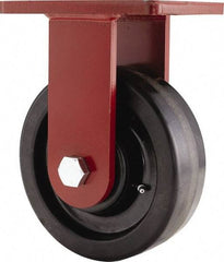 Hamilton - 8" Diam x 2-1/2" Wide x 10-1/2" OAH Top Plate Mount Rigid Caster - Phenolic, 2,000 Lb Capacity, Straight Roller Bearing, 5-1/2 x 7-1/2" Plate - Americas Industrial Supply
