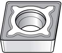 Kennametal - CCMT433 MF Grade KC5025 Carbide Turning Insert - TiAlN Finish, 80° Diamond, 1/2" Inscr Circle, 3/16" Thick, 3/64" Corner Radius - Americas Industrial Supply