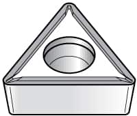 Kennametal - TPMT21.52 LF Grade KT315 Cermet Turning Insert - TiN/TiCN/TiN Finish, 60° Triangle, 1/4" Inscr Circle, 3/32" Thick, 1/32" Corner Radius - Americas Industrial Supply