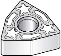 Kennametal - WPMT1.51.21 LF Grade KC850 Carbide Turning Insert - TiC/TiCN/TiN Finish, 80° Trigon, 3/16" Inscr Circle, 5/64" Thick, 1/64" Corner Radius - Americas Industrial Supply