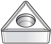 Kennametal - TCMT32.51 LF Grade KT315 Cermet Turning Insert - TiN/TiCN/TiN Finish, 60° Triangle, 3/8" Inscr Circle, 5/32" Thick, 1/64" Corner Radius - Americas Industrial Supply