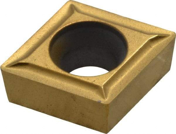 Kennametal - CCGT32.51 LF Grade KC730 Carbide Turning Insert - TiN Finish, 80° Diamond, 3/8" Inscr Circle, 5/32" Thick, 1/64" Corner Radius - Americas Industrial Supply