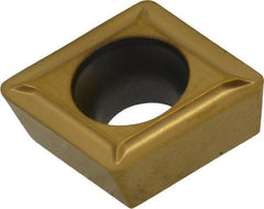 Kennametal - CPMT32.52 LF Grade KC730 Carbide Turning Insert - TiN Finish, 80° Diamond, 3/8" Inscr Circle, 5/32" Thick, 1/32" Corner Radius - Americas Industrial Supply