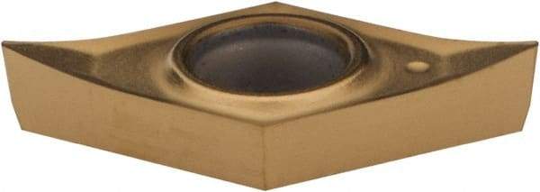 Kennametal - DCGT21.50.5 HP Grade KC730 Carbide Turning Insert - TiN Finish, 55° Diamond, 1/4" Inscr Circle, 3/32" Thick, 0.0079" Corner Radius - Americas Industrial Supply