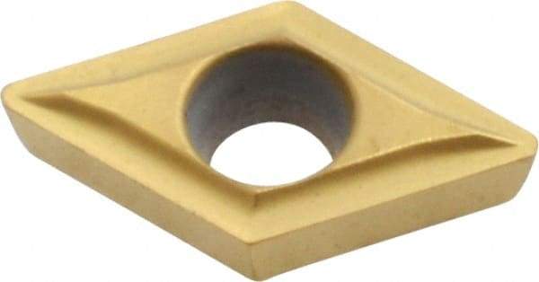 Kennametal - DPMT21.51 LF Grade KC730 Carbide Turning Insert - TiN Finish, 55° Diamond, 1/4" Inscr Circle, 3/32" Thick, 1/64" Corner Radius - Americas Industrial Supply