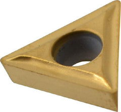 Kennametal - TPGT21.51 LF Grade KC730 Carbide Turning Insert - TiN Finish, 60° Triangle, 1/4" Inscr Circle, 3/32" Thick, 1/64" Corner Radius - Americas Industrial Supply