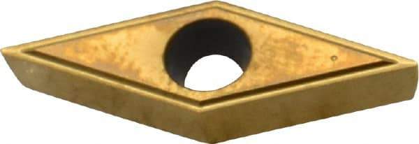 Kennametal - VBGT330.5 LF Grade KC730 Carbide Turning Insert - TiN Finish, 35° Diamond, 3/8" Inscr Circle, 3/16" Thick, 0.0079" Corner Radius - Americas Industrial Supply