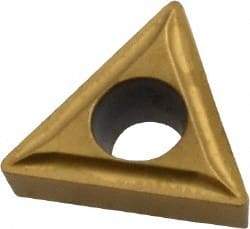 Kennametal - TCMT21.51 LF Grade KC730 Carbide Turning Insert - TiN Finish, 60° Triangle, 1/4" Inscr Circle, 3/32" Thick, 1/64" Corner Radius - Americas Industrial Supply