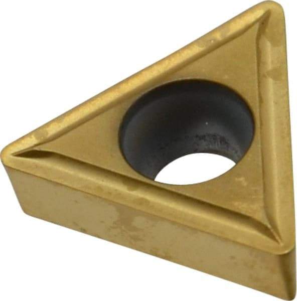 Kennametal - TCMT32.52 LF Grade KC730 Carbide Turning Insert - TiN Finish, 60° Triangle, 3/8" Inscr Circle, 5/32" Thick, 1/32" Corner Radius - Americas Industrial Supply