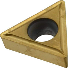 Kennametal - TCMT32.52 LF Grade KC730 Carbide Turning Insert - TiN Finish, 60° Triangle, 3/8" Inscr Circle, 5/32" Thick, 1/32" Corner Radius - Americas Industrial Supply