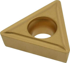 Kennametal - TPMT32.52 LF Grade KC850 Carbide Turning Insert - TiC/TiCN/TiN Finish, 60° Triangle, 3/8" Inscr Circle, 5/32" Thick, 1/32" Corner Radius - Americas Industrial Supply