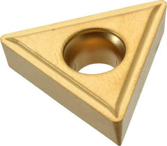 Kennametal - TCMT432 LF Grade KC850 Carbide Turning Insert - TiC/TiCN/TiN Finish, 60° Triangle, 1/2" Inscr Circle, 3/16" Thick, 1/32" Corner Radius - Americas Industrial Supply
