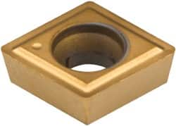 Kennametal - CPGM21.51 Grade KC730 Carbide Turning Insert - TiN Finish, 80° Diamond, 1/4" Inscr Circle, 3/32" Thick, 1/64" Corner Radius - Americas Industrial Supply