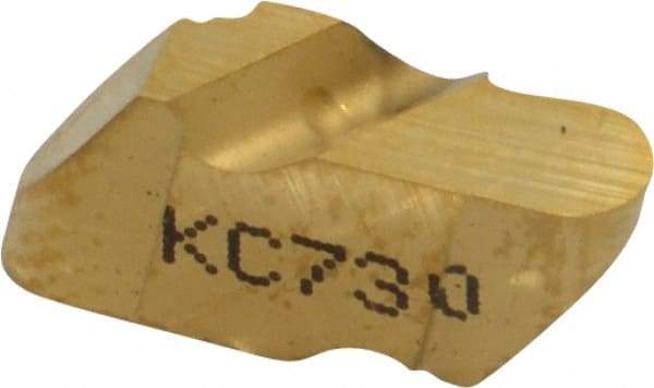 Kennametal - 2062NR Grade KC730, 3.18mm Cutting Width Carbide Grooving Insert - 2.79mm Max Depth of Cut, Left Hand, 1.59mm Corner Radius, TiN Finish - Americas Industrial Supply