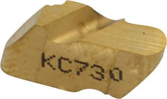 Kennametal - 2062NR Grade KC730, 3.18mm Cutting Width Carbide Grooving Insert - 2.79mm Max Depth of Cut, Left Hand, 1.59mm Corner Radius, TiN Finish - Americas Industrial Supply