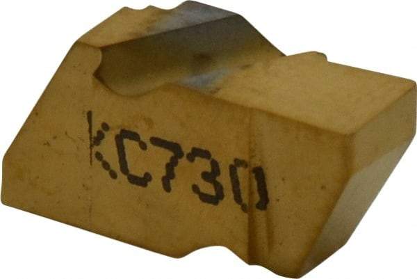 Kennametal - 2125NG Grade KC730, 3.18mm Cutting Width Carbide Grooving Insert - 2.79mm Max Depth of Cut, Left Hand, 0.19mm Corner Radius, TiN Finish - Americas Industrial Supply