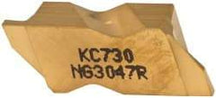 Kennametal - 3047NG Grade KC730, 1.19mm Cutting Width Carbide Grooving Insert - 1.91mm Max Depth of Cut, Right Hand, 0.19mm Corner Radius, TiN Finish - Americas Industrial Supply