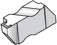 Kennametal - 2125NG K Grade KC720, 3.18mm Cutting Width Carbide Grooving Insert - 2.79mm Max Depth of Cut, Left Hand, 0.19mm Corner Radius, TiN Finish - Americas Industrial Supply