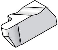Kennametal - 3062NRD Grade K68, 3.18mm Cutting Width Carbide Grooving Insert - 6.35mm Max Depth of Cut, Right Hand, 1.59mm Corner Radius, Uncoated - Americas Industrial Supply