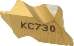Kennametal - 2031NG K Grade KC730, 0.79mm Cutting Width Carbide Grooving Insert - 1.27mm Max Depth of Cut, Right Hand, 0.09mm Corner Radius, TiN Finish - Americas Industrial Supply