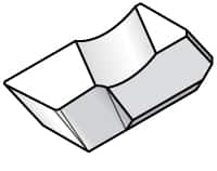 Kennametal - 1094NG Grade KC720, 2.39mm Cutting Width Carbide Grooving Insert - 1.91mm Max Depth of Cut, Left Hand, 0.19mm Corner Radius, TiN Finish - Americas Industrial Supply