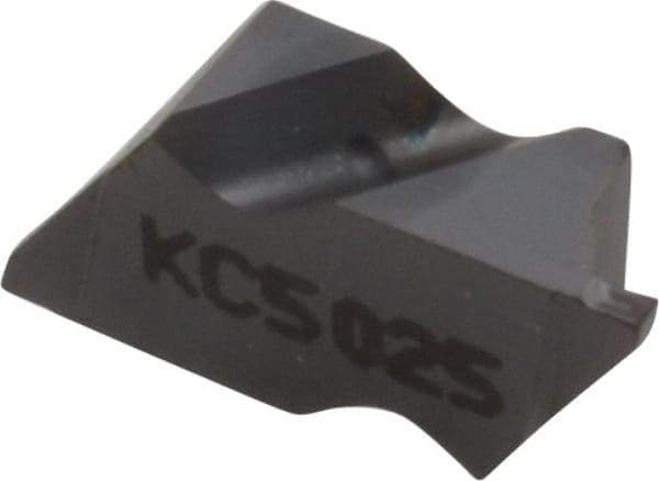 Kennametal - 2031NG K Grade KC5025, 0.79mm Cutting Width Carbide Grooving Insert - 1.27mm Max Depth of Cut, Left Hand, 0.09mm Corner Radius, TiAlN Finish - Americas Industrial Supply