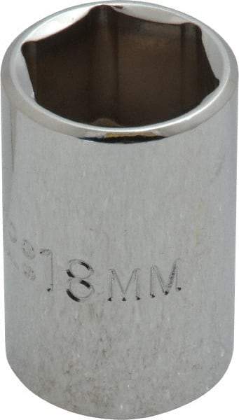 Proto - 1/2" Drive, Standard Hand Socket - 6 Points, 1-1/2" OAL, Chrome Finish - Americas Industrial Supply