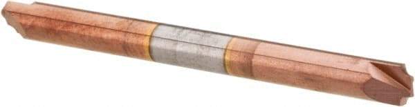 Accupro - 0.025" Radius, 1/8" Mill Diam, 2 Flute Solid Carbide Corner Rounding End Mill - Double End, TiCN Finish, 1-1/2" OAL, 1/8" Shank Diam - Americas Industrial Supply