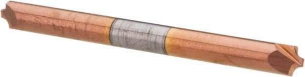 Accupro - 0.04" Radius, 1/8" Mill Diam, 2 Flute Solid Carbide Corner Rounding End Mill - Double End, TiCN Finish, 1-1/2" OAL, 1/8" Shank Diam - Americas Industrial Supply