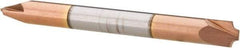 Accupro - 0.05" Radius, 3/16" Mill Diam, 2 Flute Solid Carbide Corner Rounding End Mill - Double End, TiCN Finish, 2" OAL, 3/16" Shank Diam - Americas Industrial Supply