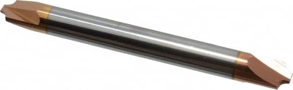 Accupro - 0.072" Radius, 1/4" Mill Diam, 2 Flute Solid Carbide Corner Rounding End Mill - Double End, TiCN Finish, 2-1/2" OAL, 1/4" Shank Diam - Americas Industrial Supply