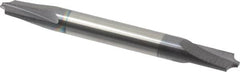 Accupro - 0.085" Radius, 1/4" Mill Diam, 2 Flute Solid Carbide Corner Rounding End Mill - Double End, AlTiN Finish, 2-1/2" OAL, 1/4" Shank Diam - Americas Industrial Supply