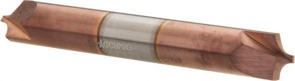 Accupro - 1/8" Radius, 5/16" Mill Diam, 2 Flute Solid Carbide Corner Rounding End Mill - Double End, TiCN Finish, 2-1/2" OAL, 5/16" Shank Diam - Americas Industrial Supply