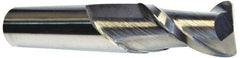 Accupro - 3/4", 2 Flute, Single End, Solid Carbide, 0.01" Corner Radius End Mill - 4" OAL, 40° Helix, Right Hand Flute, 1-1/2" LOC, Right Hand Cut - Americas Industrial Supply