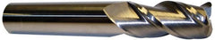 Accupro - 1/2", 2" LOC, 1/2" Shank Diam, 4" OAL, 3 Flute, Solid Carbide Square End Mill - Single End, nACRo Finish, Spiral Flute, 40° Helix, Centercutting, Right Hand Cut, Right Hand Flute - Americas Industrial Supply