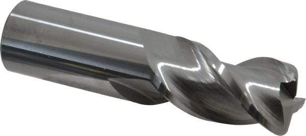 Accupro - 1", 3 Flute, Single End, Solid Carbide, 1/8" Corner Radius End Mill - 4" OAL, 40° Helix, Right Hand Flute, 1-3/4" LOC, Right Hand Cut - Americas Industrial Supply