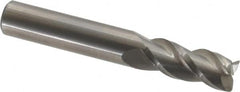 Accupro - 3/8", 3 Flute, Single End, Solid Carbide, 0.015" Corner Radius End Mill - 2-1/2" OAL, 40° Helix, Right Hand Flute, 7/8" LOC, Right Hand Cut - Americas Industrial Supply