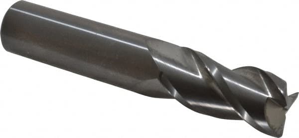 Accupro - 3/4", 3 Flute, Single End, Solid Carbide, 0.045" Corner Radius End Mill - 4" OAL, 40° Helix, Right Hand Flute, 1-1/2" LOC, Right Hand Cut - Americas Industrial Supply