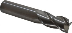 Accupro - 3/4", 3 Flute, Single End, Solid Carbide, 0.045" Corner Radius End Mill - 4" OAL, 40° Helix, Right Hand Flute, 1-1/2" LOC, Right Hand Cut - Americas Industrial Supply