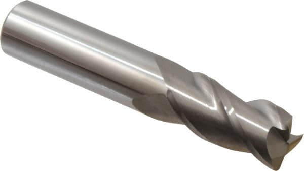 Accupro - 3/4", 3 Flute, Single End, Solid Carbide, 0.06" Corner Radius End Mill - 4" OAL, 40° Helix, Right Hand Flute, 1-1/2" LOC, Right Hand Cut - Americas Industrial Supply
