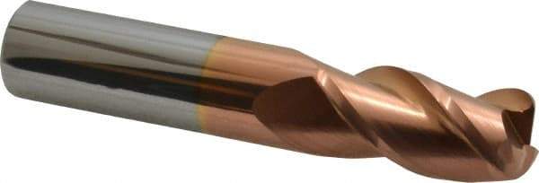 Accupro - 3/4", 3 Flute, Single End, Solid Carbide, 1/8" Corner Radius End Mill - 4" OAL, 40° Helix, Right Hand Flute, 1-1/2" LOC, Right Hand Cut - Americas Industrial Supply