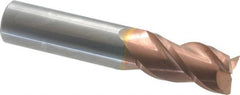 Accupro - 3/4", 3 Flute, Single End, Solid Carbide, 0.015" Corner Radius End Mill - 4" OAL, 40° Helix, Right Hand Flute, 1-1/2" LOC, Right Hand Cut - Americas Industrial Supply