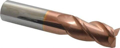Accupro - 3/4", 3 Flute, Single End, Solid Carbide, 0.03" Corner Radius End Mill - 4" OAL, 40° Helix, Right Hand Flute, 1-1/2" LOC, Right Hand Cut - Americas Industrial Supply