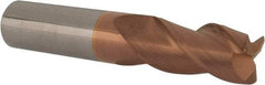 Accupro - 3/4", 3 Flute, Single End, Solid Carbide, 0.06" Corner Radius End Mill - 4" OAL, 40° Helix, Right Hand Flute, 1-1/2" LOC, Right Hand Cut - Americas Industrial Supply