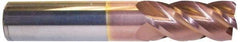 Accupro - 3/8", 4 Flute, Single End, Solid Carbide, 0.02" Corner Radius End Mill - 3" OAL, 40° Helix, Right Hand Flute, 1-1/8" LOC, Right Hand Cut - Americas Industrial Supply
