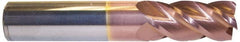 Accupro - 1/2" Diam 4 Flute Solid Carbide 0.02" Corner Radius End Mill - Americas Industrial Supply