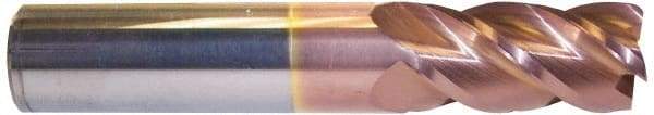 Accupro - 1/2", 4 Flute, Single End, Solid Carbide, 0.045" Corner Radius End Mill - 6" OAL, 40° Helix, Right Hand Flute, 1-1/2" LOC, Right Hand Cut - Americas Industrial Supply
