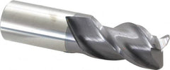 Accupro - 1", 3 Flute, Single End, Solid Carbide, 1/8" Corner Radius End Mill - 4" OAL, 40° Helix, Right Hand Flute, 1-3/4" LOC, Right Hand Cut - Americas Industrial Supply