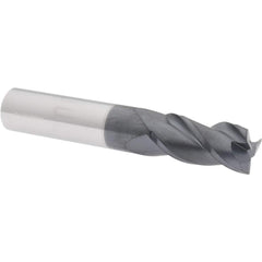 Corner Radius End Mill: 1/2″ Dia, 1″ LOC, 0.015″ Radius, 3 Flutes, Solid Carbide 3″ OAL, 1/2″ Shank Dia, 40 ° Helix, AlTiN Coated, Corner Radius End, Centercutting