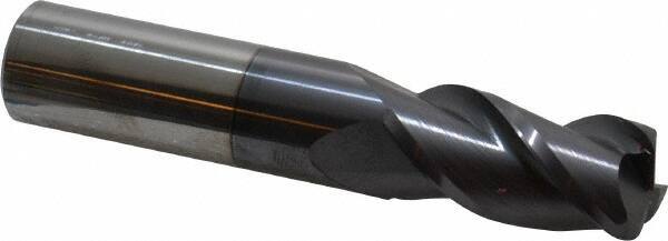 Accupro - 3/4", 3 Flute, Single End, Solid Carbide, 1/8" Corner Radius End Mill - 4" OAL, 40° Helix, Right Hand Flute, 1-1/2" LOC, Right Hand Cut - Americas Industrial Supply